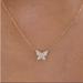 Anthropologie Jewelry | Last One! Final Price Drop! Gold Chain Necklace W/ Cz Butterfly Pendant | Color: Gold/Silver | Size: Os