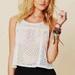 Free People Tops | Free People | Cream White Novelty Crochet Lace Swing Crop Top | Color: Cream/White | Size: L