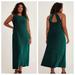 Anthropologie Dresses | Maeve - Adrienne Crinkle Velvet Twist Back Dress Midi Shimmer Anthropologie | Color: Green | Size: Xl