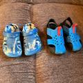 Nike Shoes | Lot Of 2, Nike Sandals & Rugged Sharks “Crocs” | Color: Black/Blue | Size: 8b