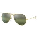 Ray-Ban Aviator Large Metal RB3025 Sunglasses Legend Gold Frame Silver/Green Chromance Lens Polarized 55 RB3025-9196G4-55