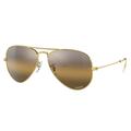 Ray-Ban Aviator Large Metal RB3025 Sunglasses Legend Gold Frame Silver/Brown Chromance Lens Polarized 62 RB3025-9196G5-62