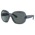 Ray-Ban RB4098 Jackie Ohh II Sunglasses - Women's Transparent Blue Frame Dark Grey Lens Polarized 60 RB4098-659281-60