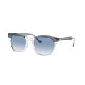 Ray-Ban RB2298F Hawkeye Sunglasses Grey On Transparent Frame Clear Gradient Blue Lens Asian Fit 54 RB2298F-13553F-54