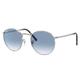 Ray-Ban RB3637 New Round Sunglasses Silver Frame Clear Gradient Blue Lens 53 RB3637-003-3F-53