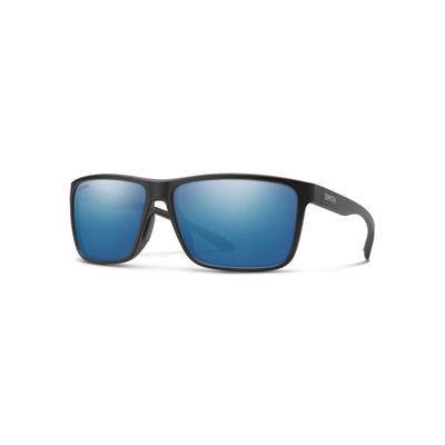 Smith Optics Riptide Sunglasses Matte Black Frame ChromaPop Glass Polarized Blue Mirror Lens 20368212461QG