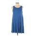 Forever 21 Casual Dress - A-Line Scoop Neck Sleeveless: Blue Print Dresses - Women's Size X-Small