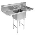 DuraSteel 54" L x 24" W Undermount Laundry Sink w/ Faucet Stainless Steel in Gray | 54 W x 24 D in | Wayfair SCSM181812-1D18-18