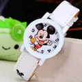 Montre-bracelet à quartz en cuir PU pour enfants montre de dessin animé mignon souris pour