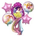 Princess Balloon Set Age 4 Birthday Party Foil Decorations Balloons Girls 4Th