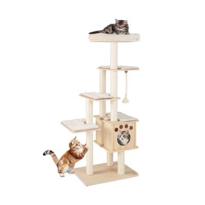 Costway 67 Inch Modern Cat Tree Tower with Top Per...