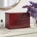 Red Barrel Studio® Rectangle Upright Jewelry Box Wood/Suede in Brown/Red | 8.63 H x 13.5 W x 7.88 D in | Wayfair RDBT6162 42671337