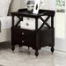 Modern Traditional Black Cherry 2 Drawer Nightstand Solid Wood Frame Side Table Accent End Table