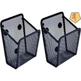 Inbox Zero Laterria 2 Pack Magnetic Pencil Pen Holder, Mesh Basket Storage Organizer w/ Extra Strong Magnet To Hold Refrigerator, Whiteboard | Wayfair