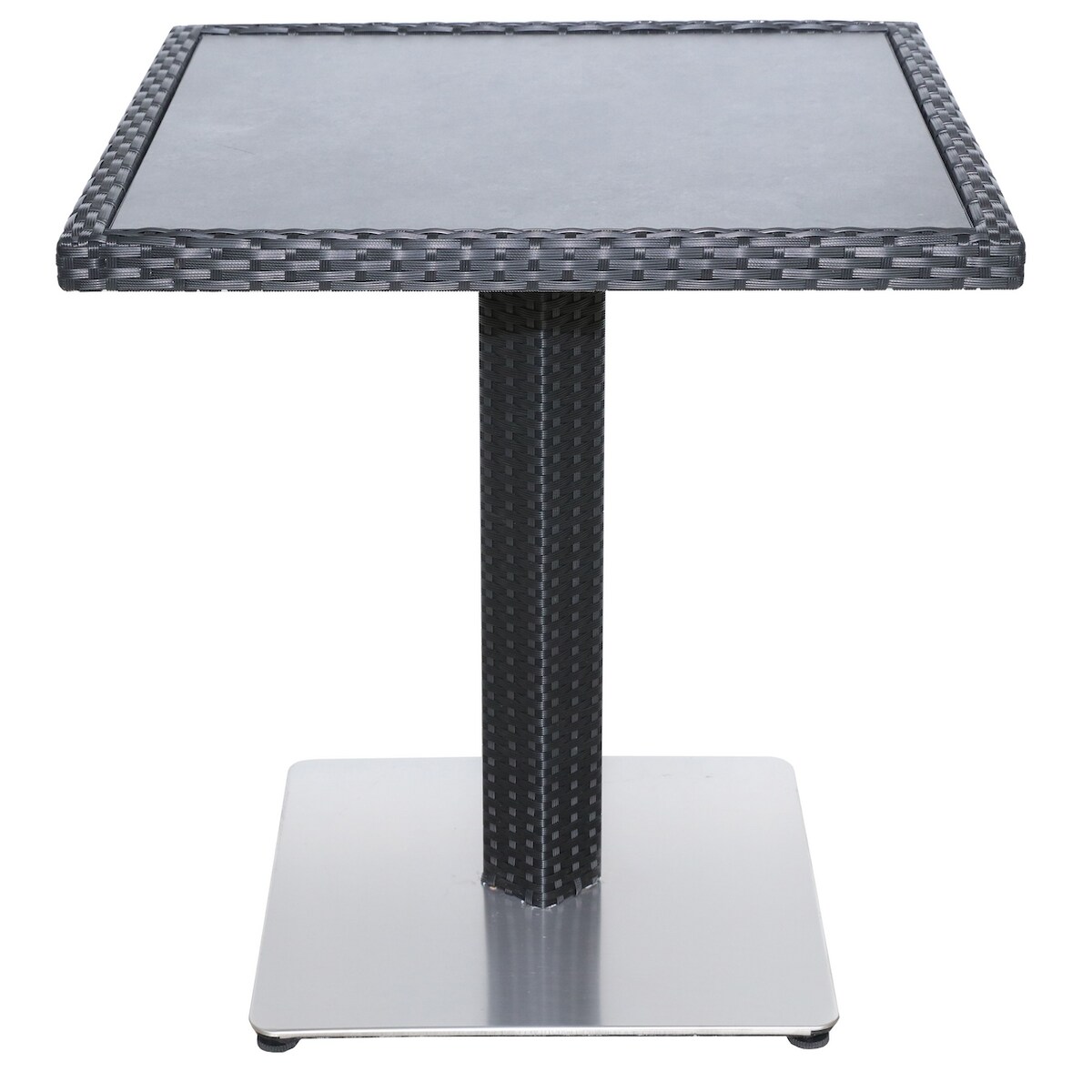 METRO PROFESSIONAL Bistrotisch Barbados, Alu/Polyrattan, 70 x 70 cm, Tischplatte in Steinoptik, schwarz Image