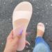 LIANGP Ladies Slippers Women Fashion Flat Transparent Slipper Laides Casual Slip On Round Toe Shoes Women s Shoes Pink Size 7