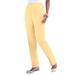 Plus Size Women's Straight-Leg Soft Knit Pant by Roaman's in Banana (Size S) Pull On Elastic Waist