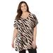 Plus Size Women's Dolman Sleeve Georgette Top by Catherines in Chai Latte Zebra (Size 5X)