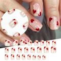 NIUREDLTD White Polka Dot Red Love Nail Stick Wear Nail Plate Nail Enhancement Finished False Nail Removable 5ml