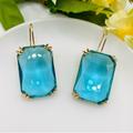 Zara Jewelry | Aqua Blue Crystal Drop Earrings | Color: Blue/Gold | Size: Os