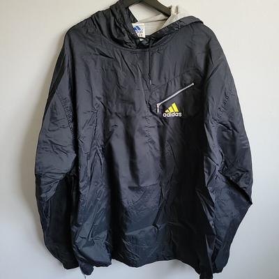 Adidas Jackets & Coats | Adidas Mens Size Xl Black Yellow Logo Pull-Over Windbreaker Jacket | Color: Black/Yellow | Size: Xl
