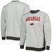 Men's Russell Heather Gray Arkansas Razorbacks Classic Fit Tri-Blend Pullover Sweatshirt