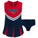 Girls Toddler Navy/Red New England Patriots Cheerleader Dress with Bloomers Set