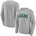 Men's Fanatics Branded Gray Miami Hurricanes Basic Arch Sweatshirt