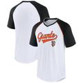 Men's Fanatics Branded White/Black San Francisco Giants Show The Leather Raglan V-Neck T-Shirt