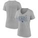 Women's Fanatics Branded Heather Gray Los Angeles Dodgers Top Billing V-Neck T-Shirt