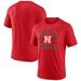 Men's Fanatics Branded Heathered Scarlet Nebraska Huskers Retro Arc Tri-Blend T-Shirt