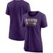 Women's Fanatics Branded Heathered Purple Baltimore Ravens Neck And Scoop T-Shirt