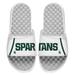 Men's ISlide White Michigan State Spartans Basketball Jersey Pack Slide Sandals