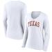 Women's Fanatics Branded White Texas Longhorns Basic Arch Long Sleeve V-Neck T-Shirt