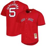 Men's Mitchell & Ness Nomar Garciaparra Red Boston Sox Cooperstown Collection Mesh Batting Practice Button-Up Jersey