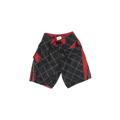 Quiksilver Board Shorts: Black Print Bottoms - Kids Boy's Size 8