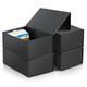 4X6 Index Card Holder, Index Card Storage Box 4 x 6 Inches, Fits 1200 Flash Cards - 4 Pack, Black