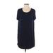 Splendid Casual Dress - Shift Scoop Neck Short sleeves: Blue Print Dresses - Women's Size Small