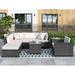 8 Piece Rattan Sectional Seating Group Furniture Sets with Cushions