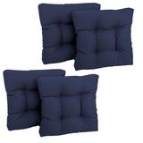 19-inch Square Tufted Indoor/Outdoor Chair Cushions (Set of 4) - 19" x 19"