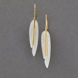 Lucky Brand Carved Shell Feather Earring - Women's Ladies Accessories Jewelry Earrings in Gold