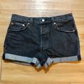 Levi's Shorts | Levis 501 Women’s Black Denim Button Up Cuffed Jean Shorts - Size 29 | Color: Black | Size: 29