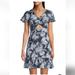 Michael Kors Dresses | Michael Michael Korspalm Kate Floral-Printed Minidress Size 10 | Color: Blue | Size: 10