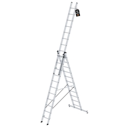 PROREGAL Mehrzweckleiter 3-teilig mit nivello®-Traverse 3x11 Sprossen