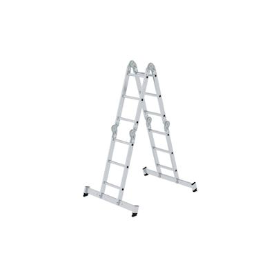 PROREGAL Vielzweckleiter 4-teilig mit nivello®-Traverse und Holzbelag 4x3 Sprossen Image