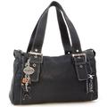 Catwalk Collection Handbags - Soft Leather Shoulder Bag For Women - Medium Slouchy Top Handle Bag - JANE - Black