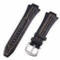 KOSSMA For Seiko Sportura SNL029P2-SNL021P1 SNL595P2 SNL017P1 Leather Watch Strap Watchband Bracelet Belt 27mmx15 Convex mouth