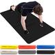 Large Exercise Mat – Extra Wide & Extra Thick Yoga Mat (183cm x 80cm x 10mm), TPE Fitness Mat with Free Carry Straps, Perfect for HiiT Home Workouts & Pilates - 'STRONG & FLEXIBLE' (Black)