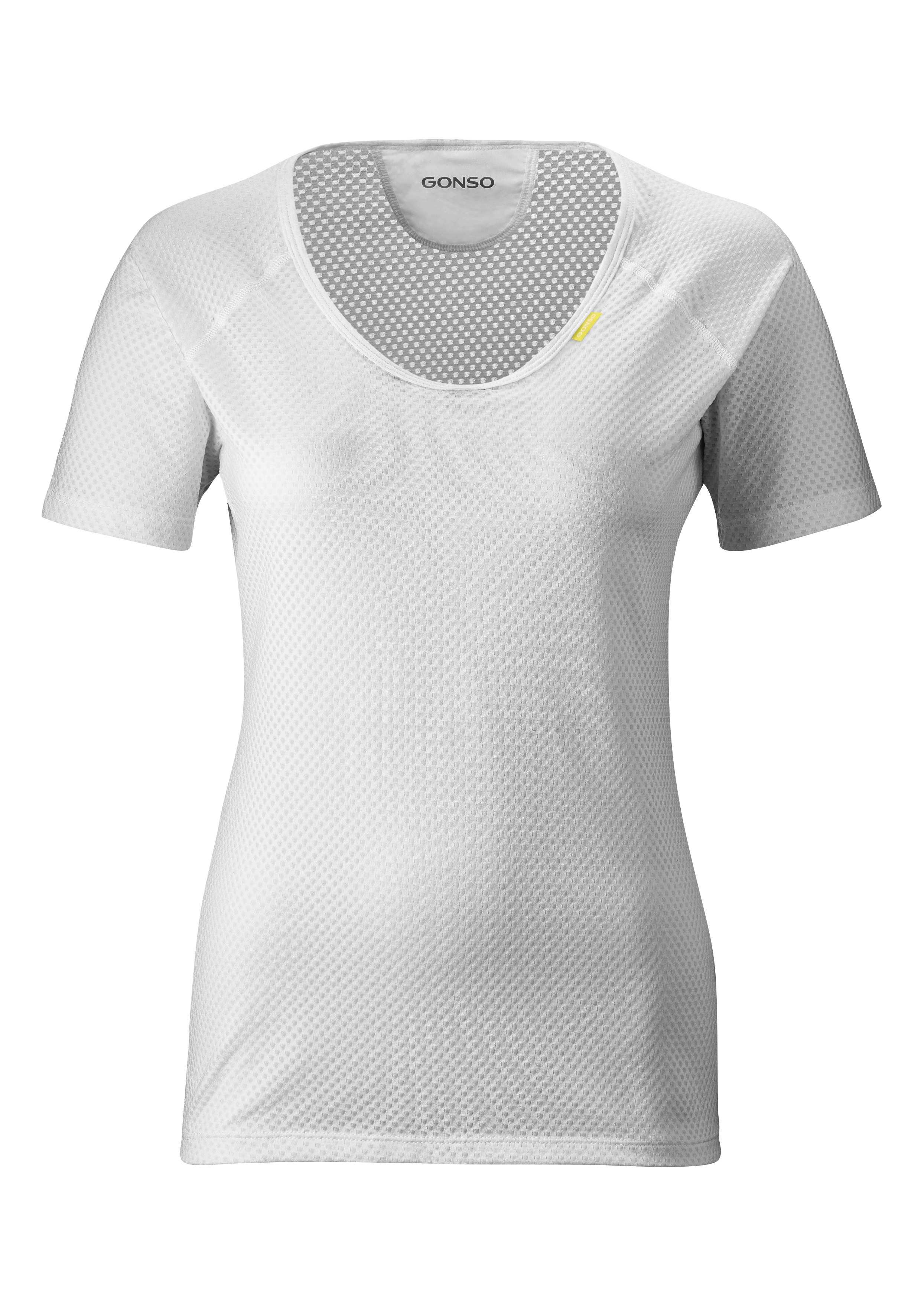 Funktionsshirt GONSO "Base Shirt W", Damen, Gr. 34, weiß, 89% Polypropylen, 11% Elastan, Rundhals, Shirts, Damen Fahrrad-Unterhemd, elastisch und atmungsaktiv, Rundhals Radshirt Image