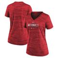 Women's Nike Red Washington Nationals Authentic Collection Velocity Practice Performance V-Neck T-Shirt